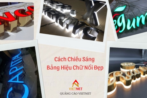 Cách chiếu sáng bảng hiệu chữ nổi đẹp