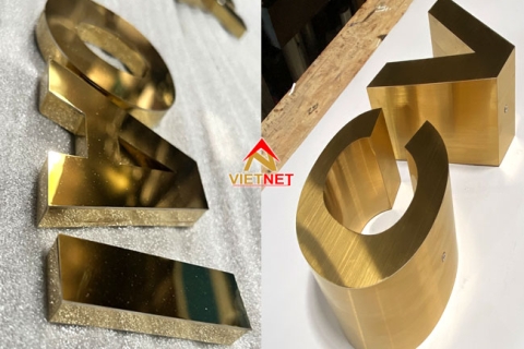 Nên chọn chữ inox vàng gương hay chữ inox vàng xước làm bảng hiệu