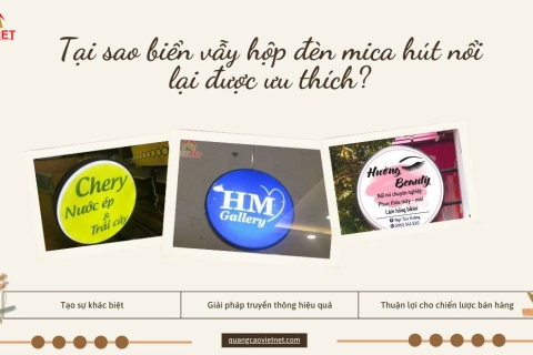 Tại sao biển vẫy hộp đèn mica hút nổi lại được ưu thích?