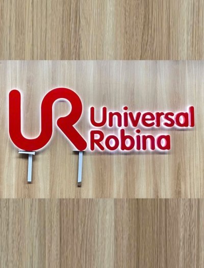 Bảng hiệu chữ inox sơn hấp nhiệt Universal Robina