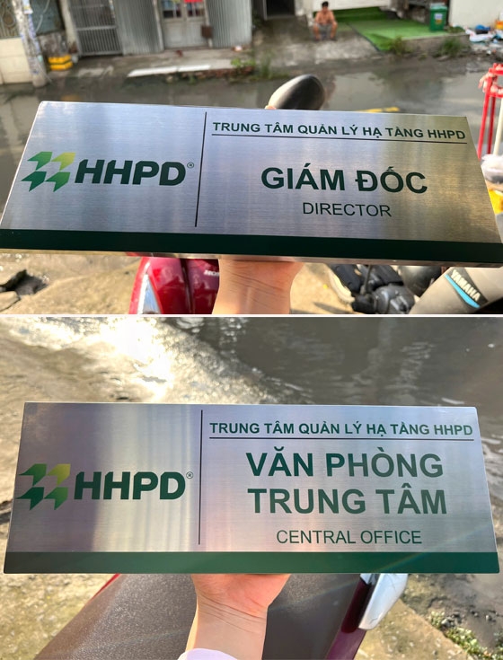 Bảng inox in UV phòng ban HHPD 