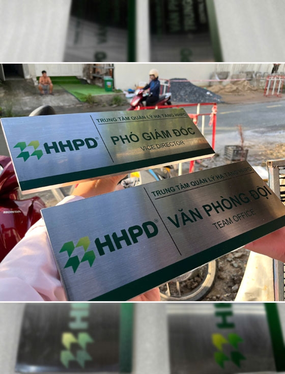 Bảng inox in UV phòng ban HHPD 