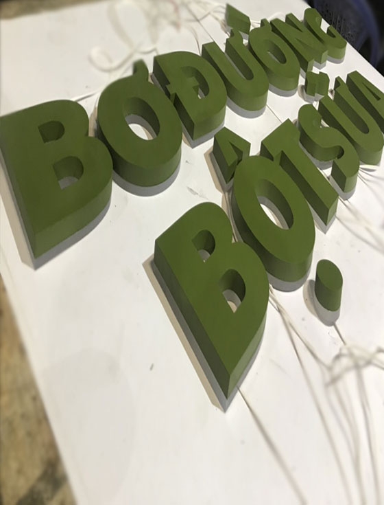 Chữ inox sơn hấp nhiệt  Bơ Đường Bột Sữa