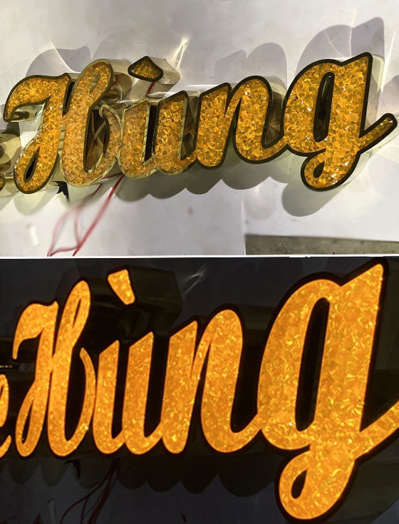 Chữ nổi mặt acrylic giả đá HUNG