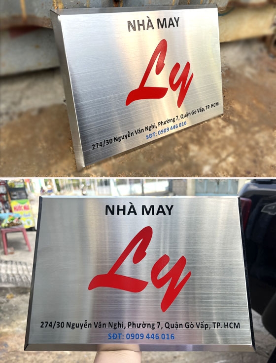 Bảng tên công ty inox ăn mòn Bảo Tín