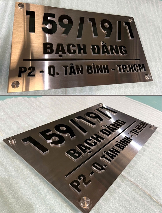 Bảng số nhà inox đường Bạch Đằng