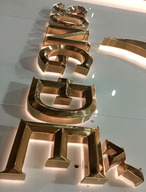 Chữ inox vát nổi 3D Song Đế