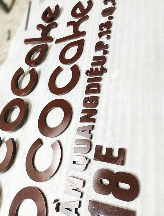 Chữ inox sơn hấp nhiệt Cococake